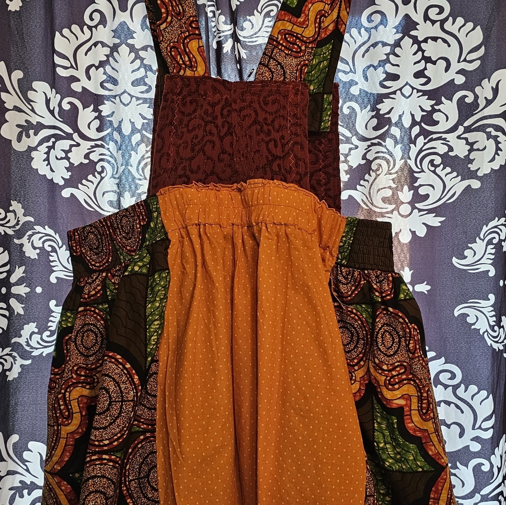 Vibrant Patchwork Pinafore Dress - image 2